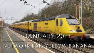 Class 43 flying banana yellow NMT new measurement train canley in the midlands England network rail