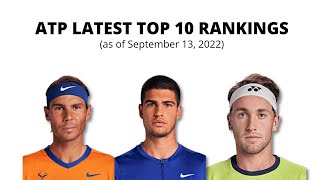 ATP LATEST TOP 10 RANKINGS | September 13, 2022 | ATP TOUR 2022 | ATP RANKINGS 2022