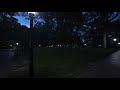 a walk around university of north carolina campus at nightfall nature sounds for sleep and study