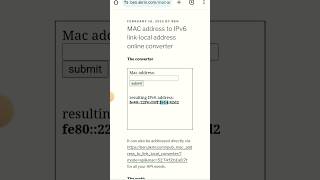 MAC address to IPv6 convert | mac to ipv6 #shorts #macaddress #ipv6