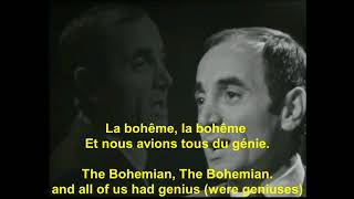 Charles Aznavour   La Boheme   avec Paroles français   with English lyrics