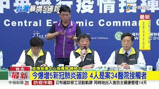 一日新增5確診 案34傳護理人員.1境外感染│中視新聞 20200229