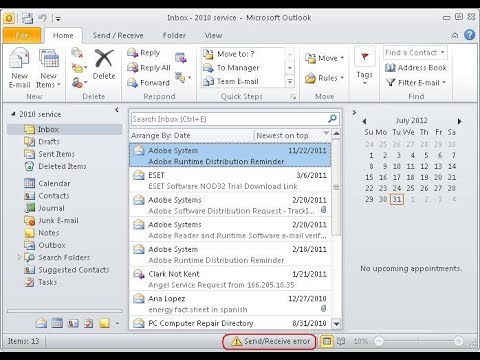 как исправить ошибку отправки и получения Outlook