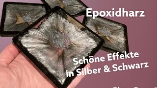 #245 DE: Schöne Effekte in Silber \u0026 Schwarz #epoxidharz #silber #schwarz