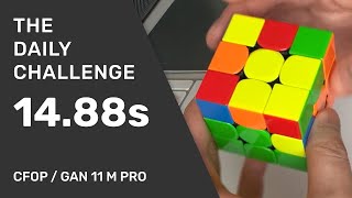 Rubik's cube solved - Sub 20 - 14.88s - F2L CFOP method - With subtitles