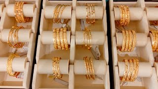 22kt Light weight  Gold Bangles Designs | Indian Gold Bangles with weight in Grams 6% Lowest wastage