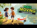 Create moving animated cartoon videos using Ai for free with Chatgpt, Make character moving story