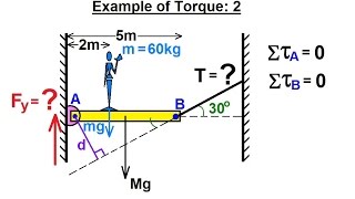 Physics 15  Torque (12 of 27) Example 2: Forces=? Tension=?