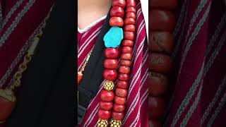 Traditional monpa ornaments-ziru (coral stones)#traditionalwear #tawang#dirang#khakaktang#arunachal