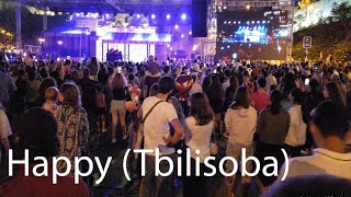 Happy (Tbilisoba) Many people in the street Happy Walking Downtown 4k