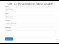 Send Email From Contact Form to email using Php