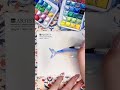 drawing process sharing🎀 painting process watercolor small fish hand painted pearlescent wat