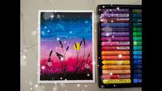 Beautiful Scenery drawing easy 😍 | New Drawing idea 💡: Gallery oil pastel 🎨😍 : tutorial #shorts