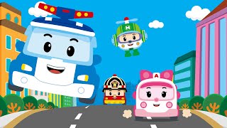 Wheels on the Bus +│POLI 10 Minute│POLI Cute Car Songs│Robocar POLI - Nursery Rhymes