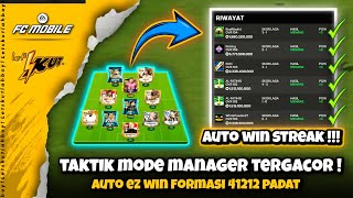 🔴 TAKTIK MODE MANAGER AUTO WIN STREAK !!! (New Meta Update) Formasi 41212 Padat - FC Mobile