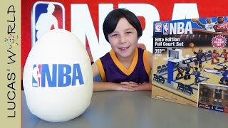 BIG NBA PLAY DOH Surprise Egg \u0026 C3 Toys Full Court Play Set with rare LeBron Kobe \u0026 Durant figures!