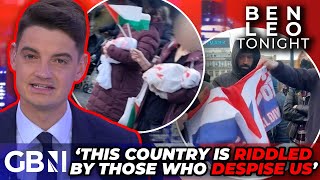 THOUSANDS of 'Hamas sympathisers' line UK streets to TEAR Union flags and mock dead infant hostages