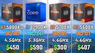 RYZEN 7 5800X3D vs i9-12900K vs RYZEN 7 5700X vs RYZEN 5 5600X | Test in 5 Games | 1440p