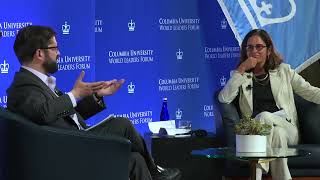 President Gabriel Boric Font of Chile in a conversation with ILAS' director Vicky Murillo