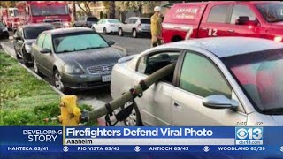 Firefighters Defend Photo Showing Smashed Car Windows