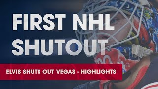 Elvis Merzlikins earns first career NHL shutout in Las Vegas