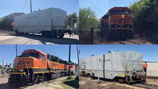 BNSF Local with GP60M Leader Switches Willbanks Spur (April 13, 2024)