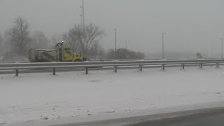 Ohio Turnpike crews continue to clear heavy snowfall off the road in Northeast Ohio