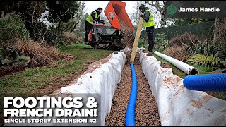 Footings and French Drain Work! | Single Storey Extension #2