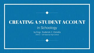 Schoology Tutorial - Creating a Student Account