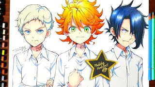 約束のネバーランド イラスト絵 COPIC＆色鉛筆で描いてみた！下書きの描き方も解説！Drawing The Promised Neverland coloredpencil