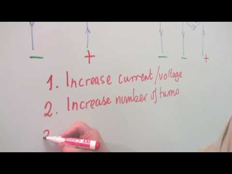 What are three ways to make an electromagnet stronger or weaker?