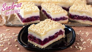 Juicy cheesecake with cherries \u0026 crumbles 🍒✨ Easy \u0026 quick!