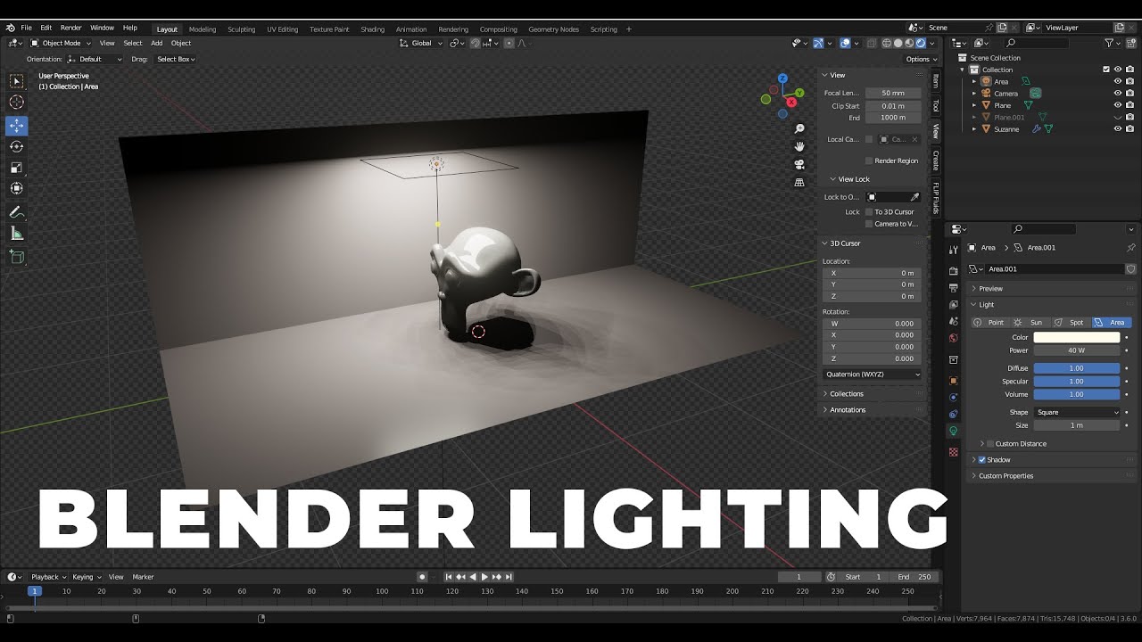 Blender Basic Lighting Tutorial Rk Blender Youtube