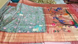 #8143140869 ,5000 above hand painted kalamkari Paithani sarees latest design