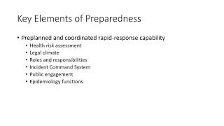 Intro to Public Health - Emergency Preparedness