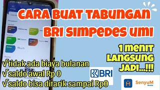 CARA BUAT TABUNGAN SIMPEDES UMI VIA ONLINE  terbaru 2023 |  1 MENIT LANGSUNG JADI