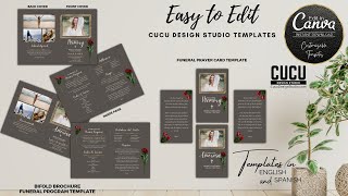 CANVA FUNERAL TEMPLATE | MINIMALIST FUNERAL PROGRAM AND PRAYER CARD TEMPLATE | FP102