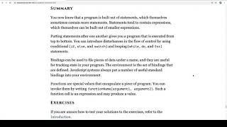 Eloquent JavaScript Read-Along - Program Structure - 018 - Summary