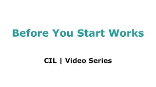 CIL | what to do before you start works on site