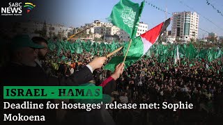 Israel-Hamas Ceasefire | Deadline for hostages' release met: Sophie Mokoena