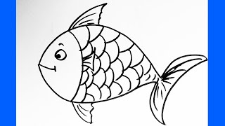 How to Draw a fish | How to draw Fish | Drawing and Coloring for Kids