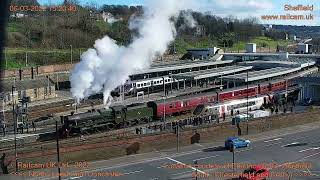 Jubilee 45699 Galatea on the The Peaks Express charter from Preston to Derby | Railcam LIVE