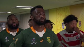 Japan and South Africa walk out to incredible noise