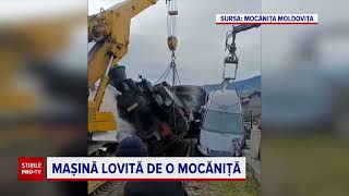 Mocănița din Bucovina, implicată într-un accident cu o mașină