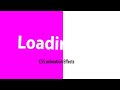 Loading screen Animation Using Only HTML & CSS | Tutorials Design