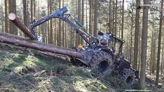 KOTSCHENREUTHER 220M BLACK im Einsatz Forstspezialschlepper, Langholzrücken, Epsilonkran, Waldarbeit