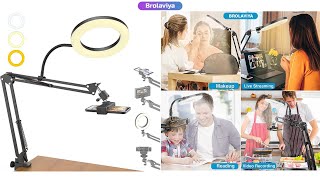 BROLAVIYA Overhead Video Mobile Stand with 10 Inch Ring Light