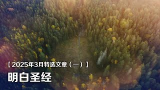 2025年3月特选文章（一）：明白圣经