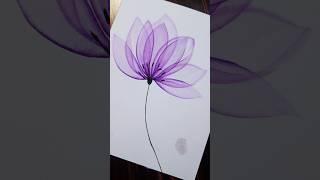 Transparent flowers painting for beginners ep 76 #art #watercolor #painting #drawing #flowers