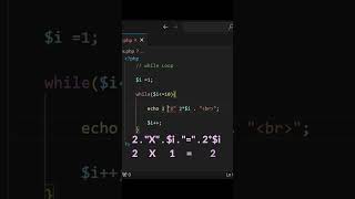 Table Print using While Loop in php | urdu/hindi | #TablePrint #PHPLoop #PHPCoding #LearnPHP #shorts